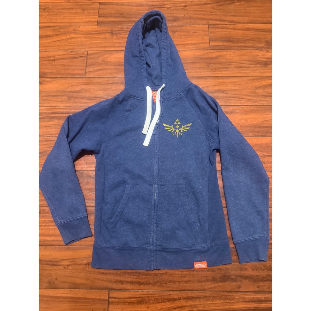 Nintendo Legend of Zelda Skyward Sword Zip Hoodie Blue Gold Wingcrest Small